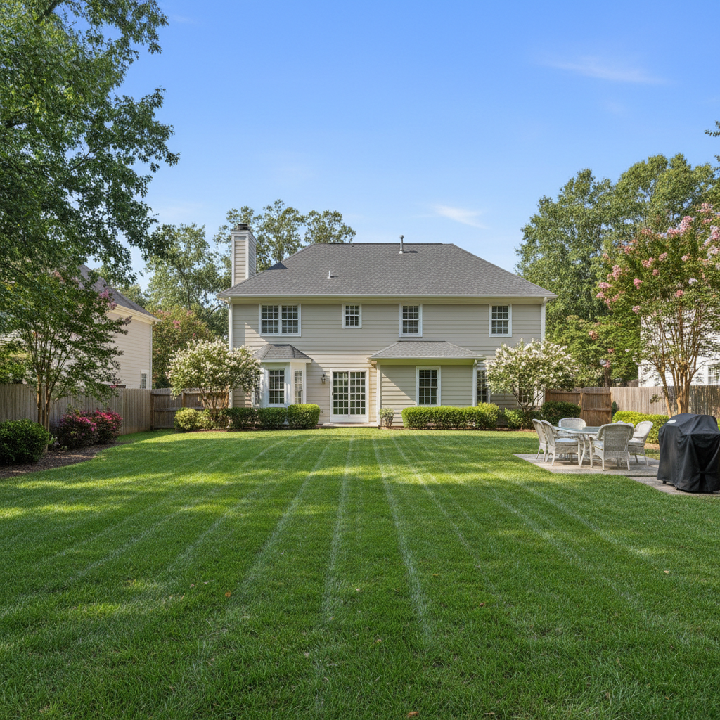 Clean green lawn ready to enjoy